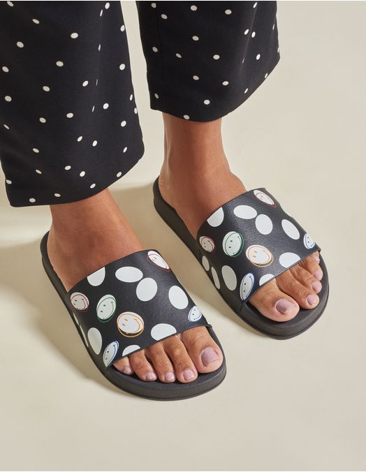 Collab Smiley + Printed Slide Papete - Unica