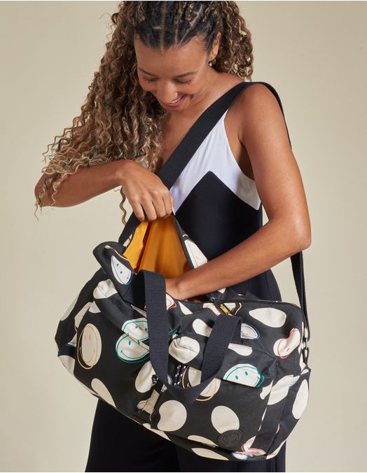 Collab Smiley + Printed Canvas Handbag - Unique