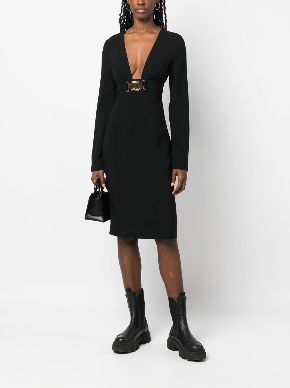 moschino long sleeve dress Printed technical jersey dress Love Moschino