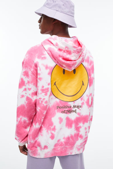 Moletom com capuz estampado e ajuste relaxado