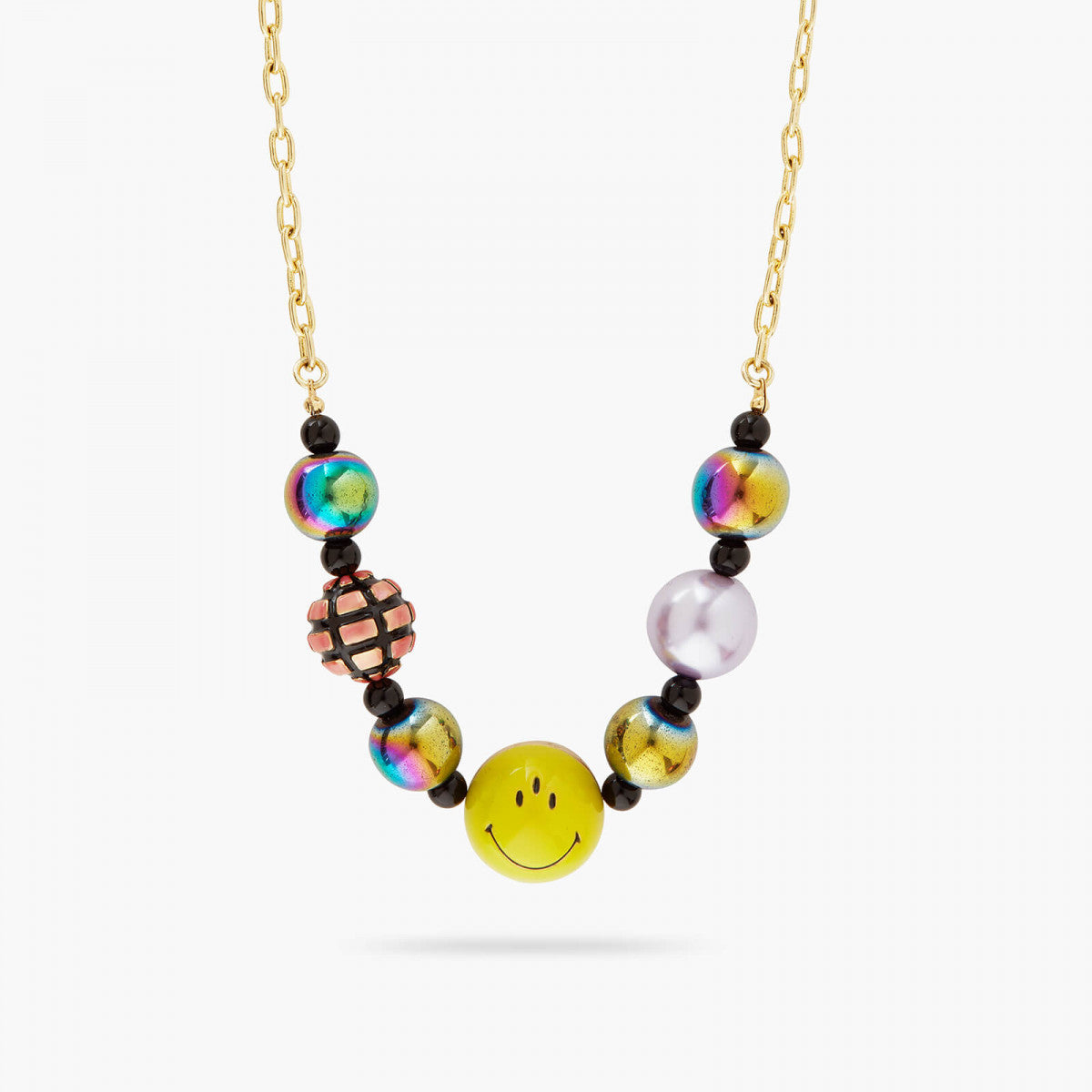 Neon Smiley® and Beads Pendant Necklace